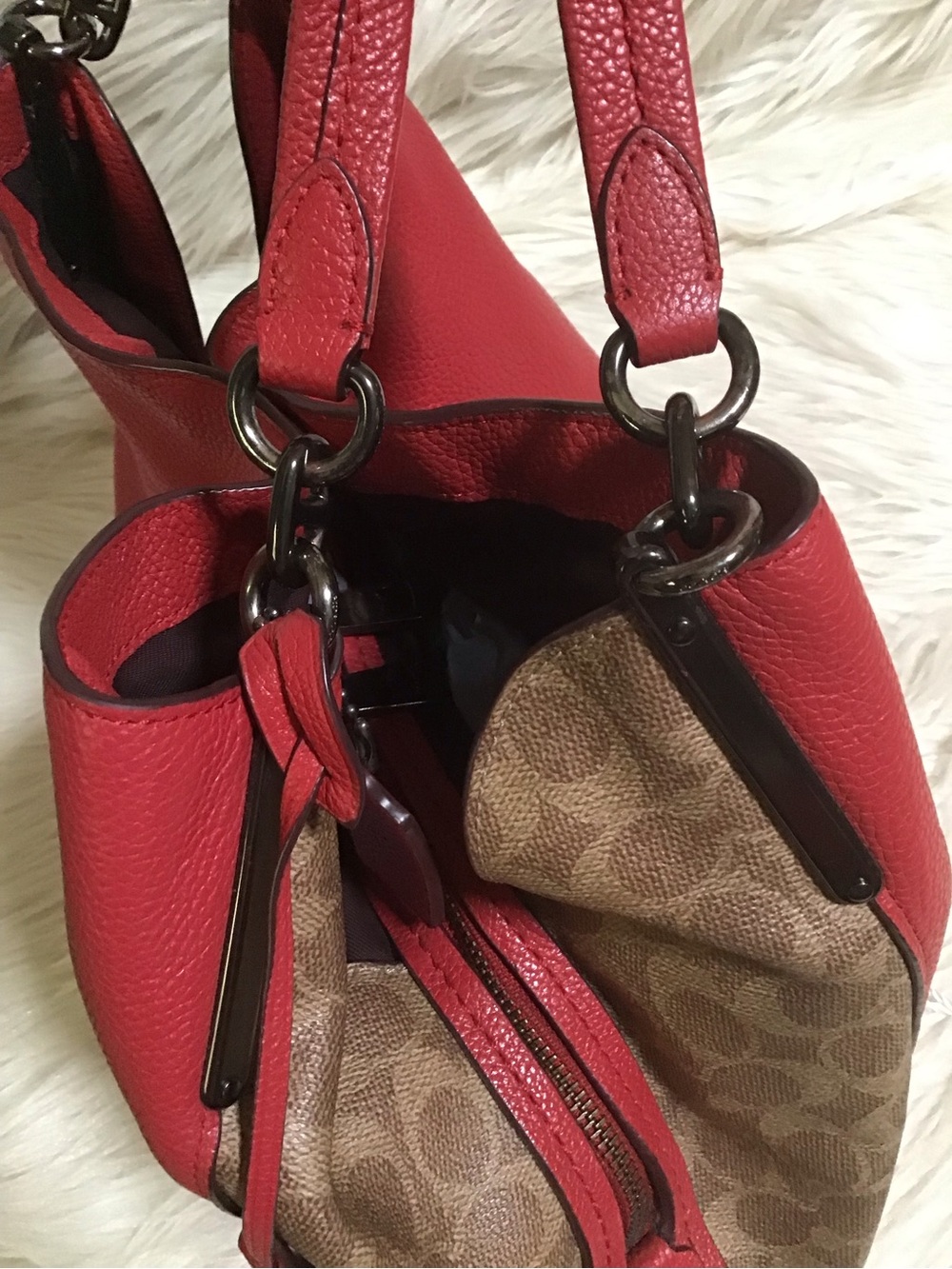 Coach Dalton 31 triple compartment shoulder hobo bag signature leather - Picture 7 of 16